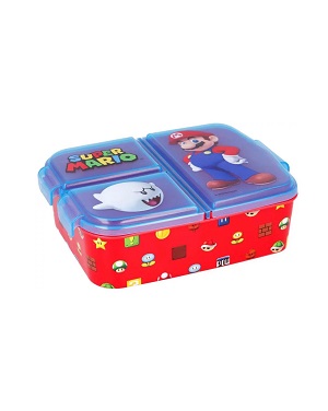 Stor Dělený plastový box na svačinu SUPER MARIO
