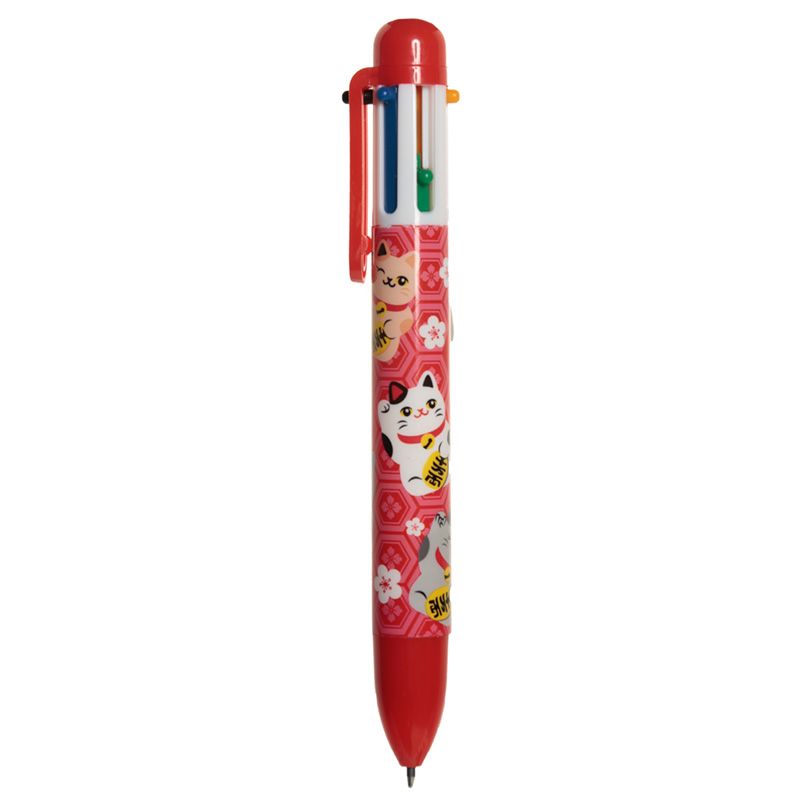 Vícebarevná propiska Kočka pro štěstí Maneki Neko - 6 barev