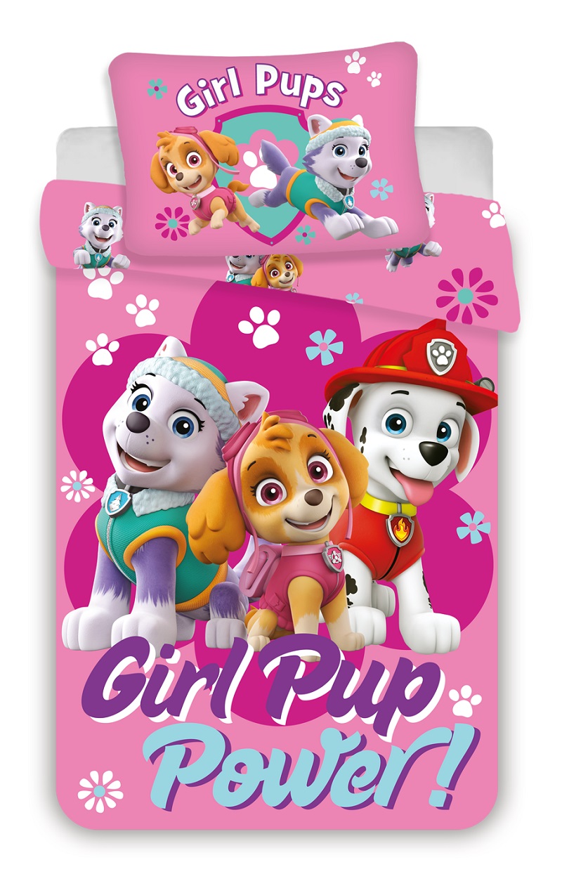Dětské povlečení TLAPKOVÁ PATROLA malé Girl PUP růžové