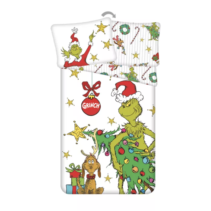 Bavlněné povlečení GRINCH - bílé