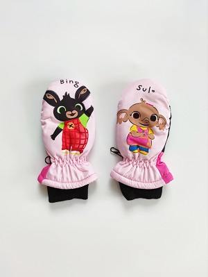 Dívčí zimní rukavice BING palčáky - růžové