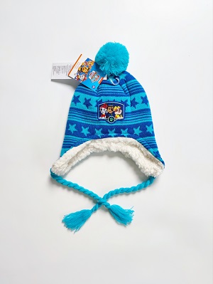 Chlapecká zimní čepice TLAPKOVÁ PATROLA ušanka - modrá