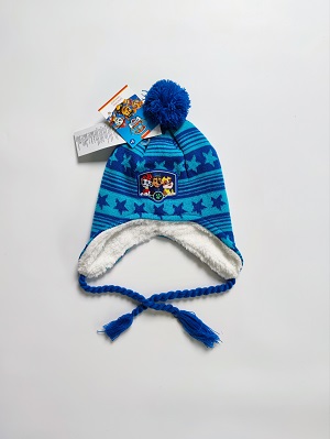 Chlapecká zimní čepice TLAPKOVÁ PATROLA ušanka - tmavě modrá