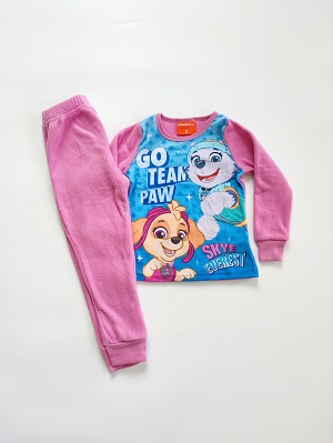 Dívčí fleecové pyžamo TLAPKOVÁ PATROLA růžové