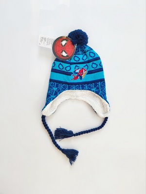 Chlapecká zimní čepice SPIDERMAN ušanka - modrá M1