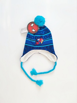 Chlapecká zimní čepice SPIDERMAN ušanka - tmavě modrá
