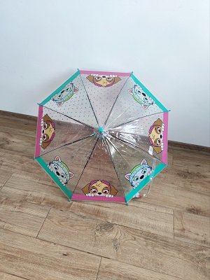 Dívčí Deštník TLAPKOVÁ PATROLA průhledný - SKY a EVEREST