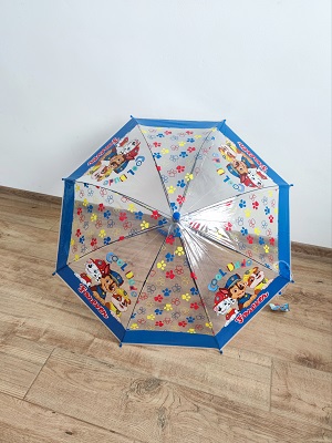 Chlapecký deštník TLAPKOVÁ PATROLA - průhledný