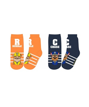 Chlapecké ponožky TLAPKOVÁ PATROLA - 2 ks, oranžové, černé