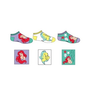Dívčí kotníčkové ponožky Disney ARIEL - 3 ks A