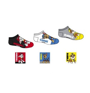 Chlapecké kotníčkové ponožky TLAPKOVÁ PATROLA - 3 ks B
