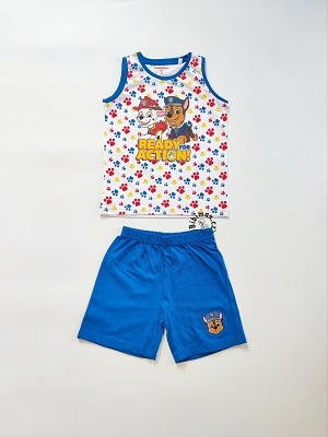 Chlapecký letní komplet TLAPKOVÁ PATROLA bílo-modrý
