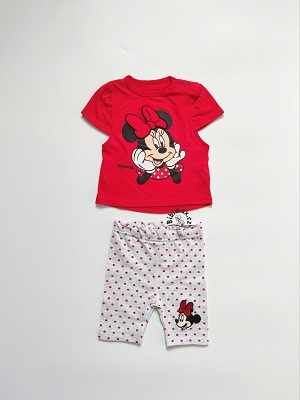 Kojenecký letní komplet disney MINNIE červeno/bílý