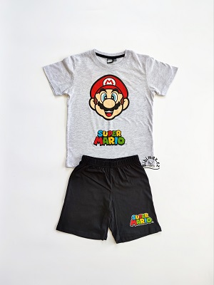 Chlapecké letní pyžamo/komplet SUPER MARIO šedá/černá