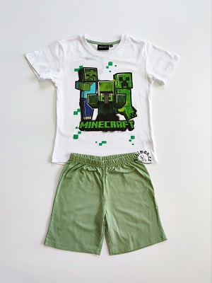 Chlapecké letní pyžamo/komplet MINECRAFT bílá/zelenkavá