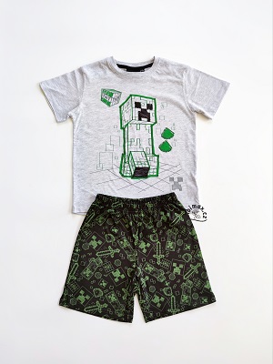 Chlapecké letní pyžamo/komplet MINECRAFT šedá/černá