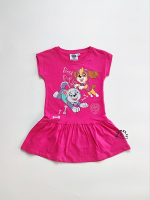 Dívčí letní šaty TLAPKOVÁ PATROLA - růžové KR