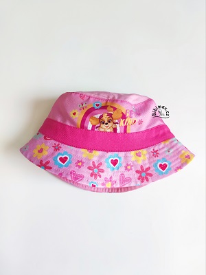Dívčí klobouček TLAPKOVÁ PATROLA světle růžový - kytky