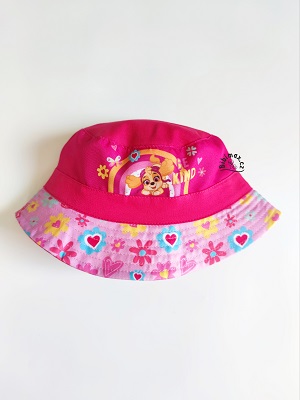 Dívčí klobouček TLAPKOVÁ PATROLA růžový - kytky