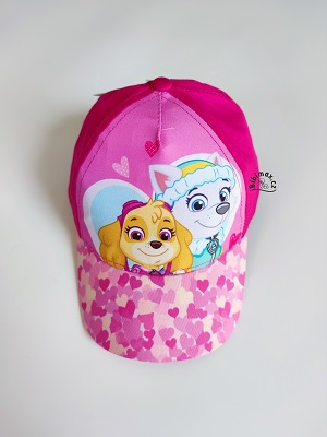 Dívčí kšiltovka TLAPKOVÁ PATROLA růžová SKY a EVEREST - srdíčko