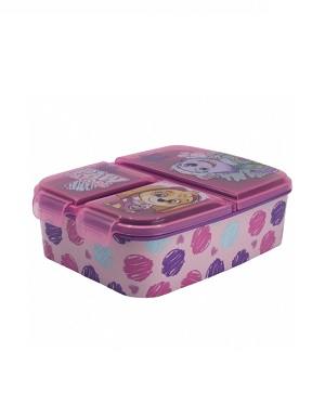 Stor Dělený plastový box na svačinu TLAPKOVÁ PATROLA - růžový PAW