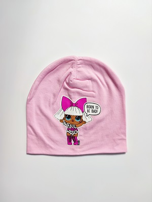 Dívčí podzimní/jarní čepice L.O.L. světle růžová