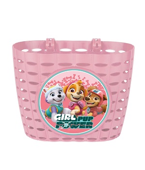 Dětský košík na kolo TLAPKOVÁ PATROLA růžový