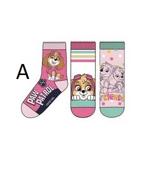 Dívčí ponožky TLAPKOVÁ PATROLA 3 ks - A
