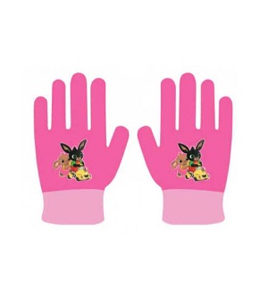 Dívčí pletené rukavice BING růžové