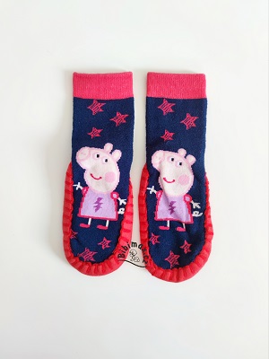 Ponožkové papučky PRASÁTKO PEPPA červeno/modré