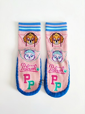 Ponožkové papučky TLAPKOVÁ PATROLA růžovo/modré