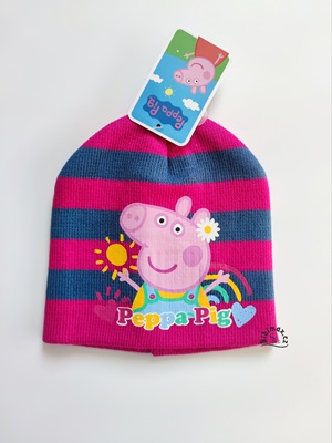 Dívčí zimní čepice PRASÁTKO PEPPA růžovo-modrá