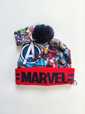 Chlapecká zimní čepice s bambulí AVENGERS červená