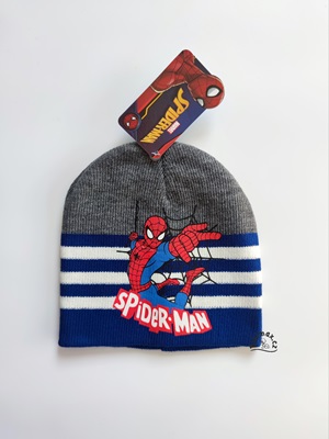 Chlapecká zimní čepice SPIDERMAN šedo/modrá