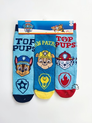Chlapecké ponožky TLAPKOVÁ PATROLA 3ks - modré