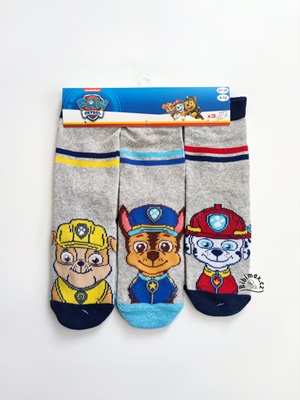 Chlapecké ponožky TLAPKOVÁ PATROLA 3ks - šedé