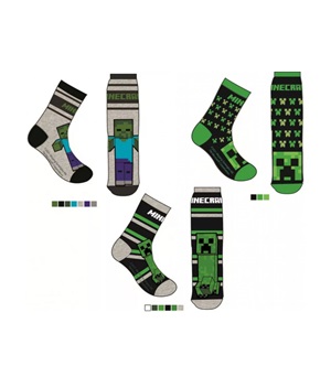 Chlapecké ponožky MINECRAFT 3ks - šedé