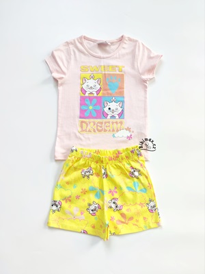 Dívčí letní pyžamo Disney MARIE CAT - růžovo/žluté
