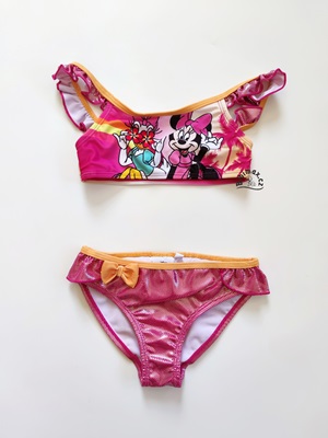 Dívčí dvoudílné plavky Disney MINNIE růžové - lesklé