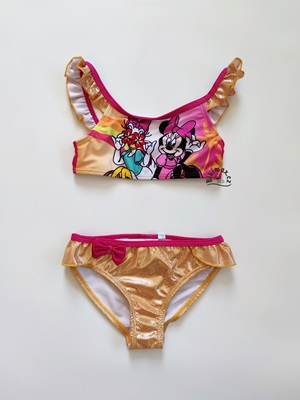 Dívčí dvoudílné plavky Disney MINNIE zlato/žluté - lesklé