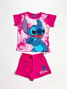 Dívčí letní pyžamo LILO a STITCH růžové
