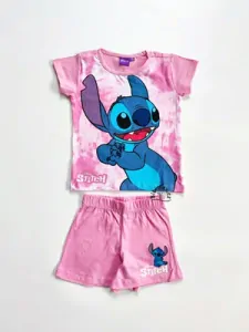 Dívčí letní pyžamo LILO a STITCH světle růžové