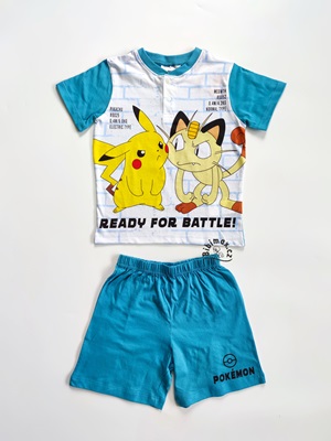 Chlapecké letní pyžamo/komplet POKEMON bílo-modrý