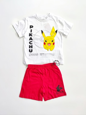Chlapecké letní pyžamo/komplet POKEMON bílo-červené