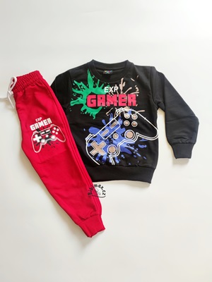 Chlapecký komplet GAMER červeno/černý