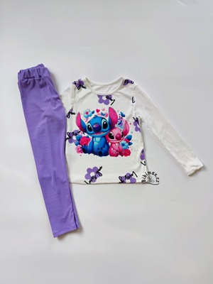 Dívčí komplet STITCH bílo/fialový