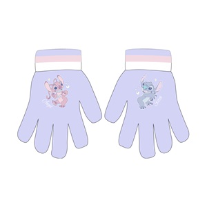Dívčí pletené rukavice STITCH fialové