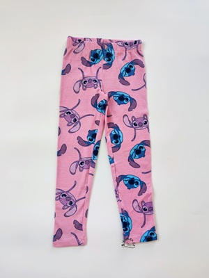 Žebrované legíny STITCH růžové