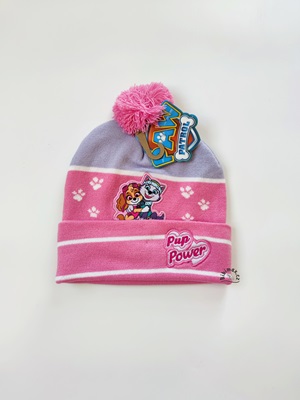 Dívčí zimní čepice TLAPKOVÁ PATROLA  jasně růžová