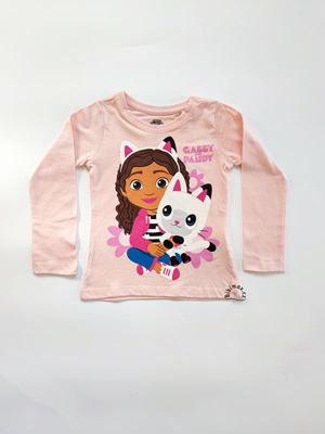 Dívčí tričko Gábinin kouzelný kouzelný domek - světle meruňkové DR